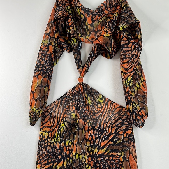 Chiffon beach cut out chiffon cover up dress PLT - Picture 4 of 4